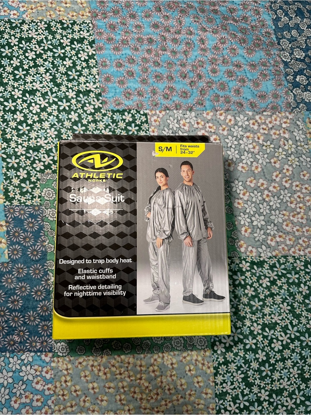 Athletic Works Men's Silver Sauna Suit with Reflective Detailing